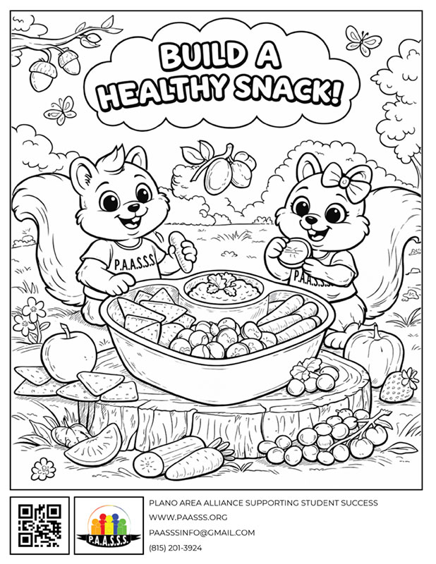 paasss healthy snack coloring page